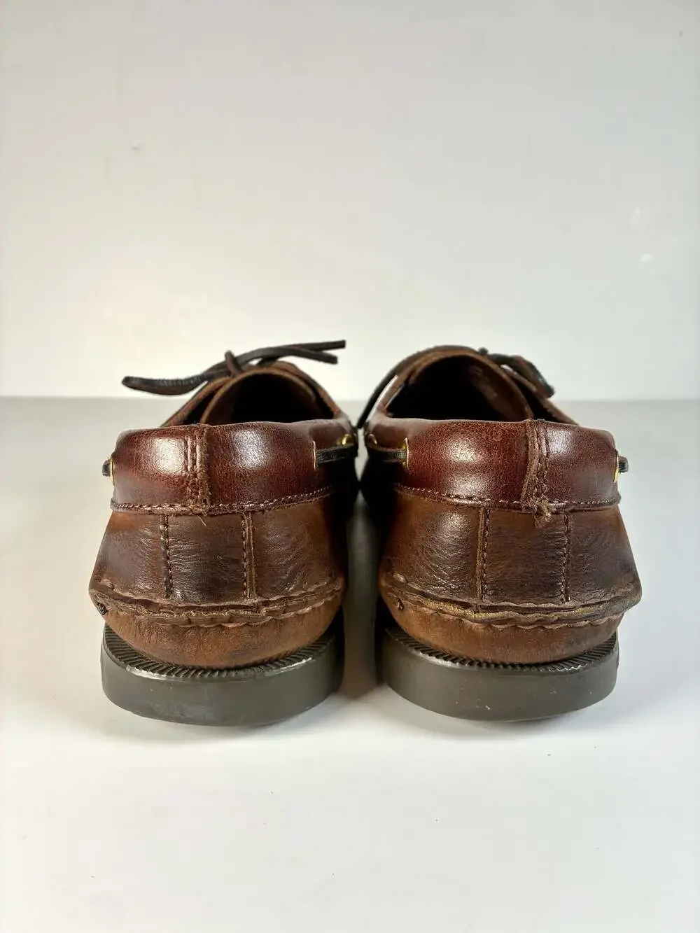 Sperry Top-Sider Authentic Original 2-Eye Brown Leather Boat Shoes Moccasins